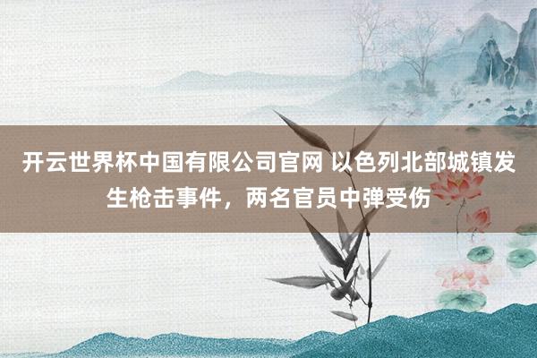 开云世界杯中国有限公司官网 以色列北部城镇发生枪击事件，两名官员中弹受伤