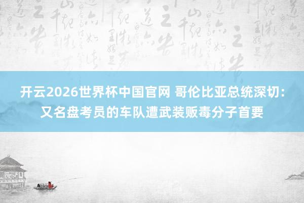 开云2026世界杯中国官网 哥伦比亚总统深切：又名盘考员的车队遭武装贩毒分子首要
