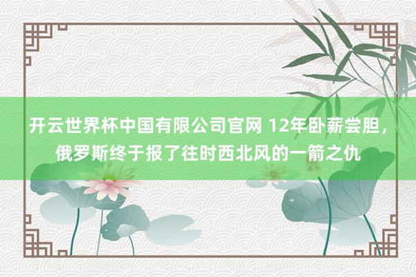 开云世界杯中国有限公司官网 12年卧薪尝胆，俄罗斯终于报了往时西北风的一箭之仇