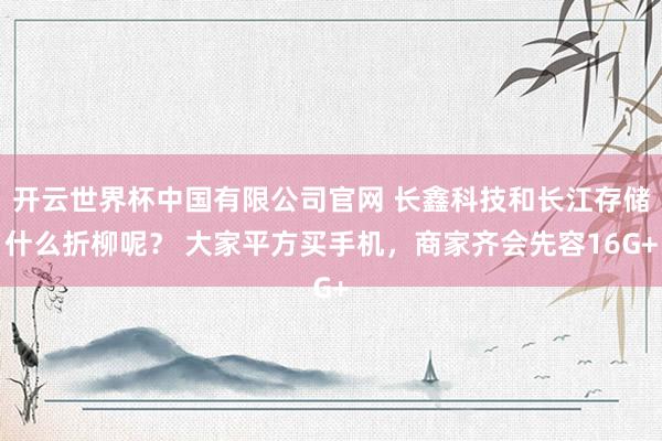 开云世界杯中国有限公司官网 长鑫科技和长江存储什么折柳呢？ 大家平方买手机，商家齐会先容16G+