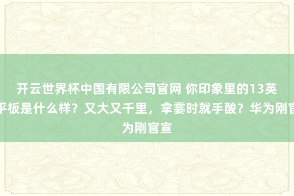开云世界杯中国有限公司官网 你印象里的13英寸平板是什么样？又大又千里，拿霎时就手酸？华为刚官宣