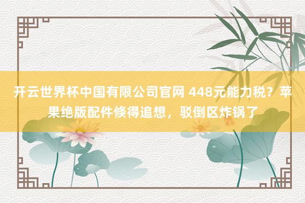 开云世界杯中国有限公司官网 448元能力税？苹果绝版配件倏得追想，驳倒区炸锅了