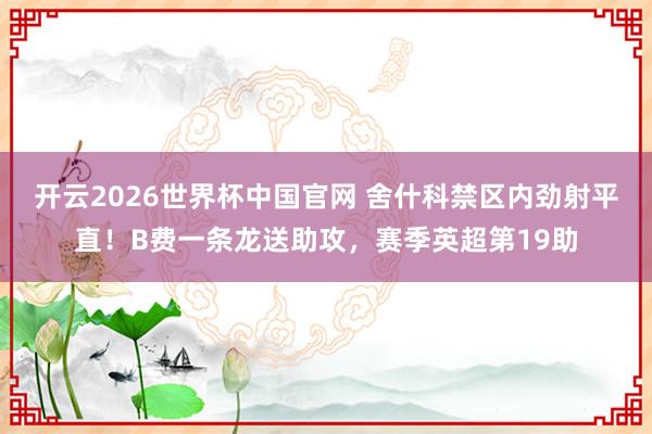 开云2026世界杯中国官网 舍什科禁区内劲射平直！B费一条龙送助攻，赛季英超第19助