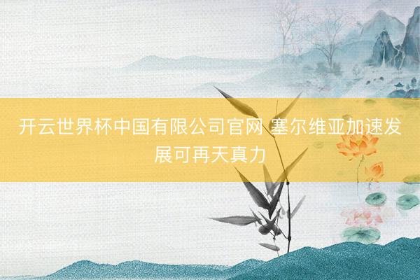开云世界杯中国有限公司官网 塞尔维亚加速发展可再天真力