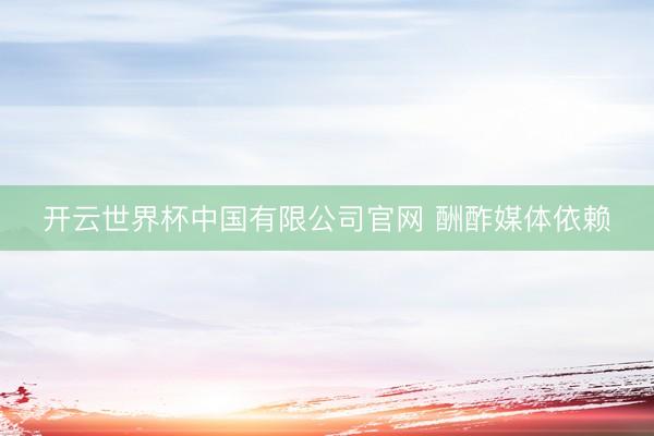 开云世界杯中国有限公司官网 酬酢媒体依赖