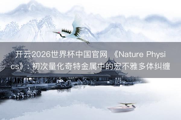 开云2026世界杯中国官网 《Nature Physics》: 初次量化奇特金属中的宏不雅多体纠缠