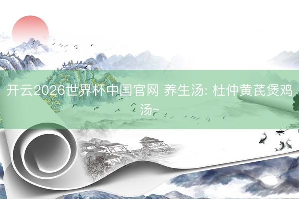 开云2026世界杯中国官网 养生汤: 杜仲黄芪煲鸡汤~